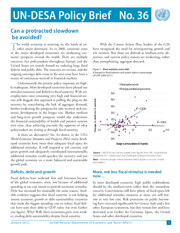 UN/DESA Policy Brief, No. 36