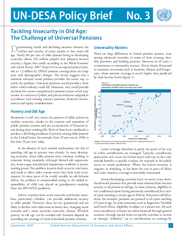 UN/DESA Policy Brief, No. 3