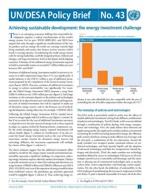 UN/DESA Policy Brief, No. 43