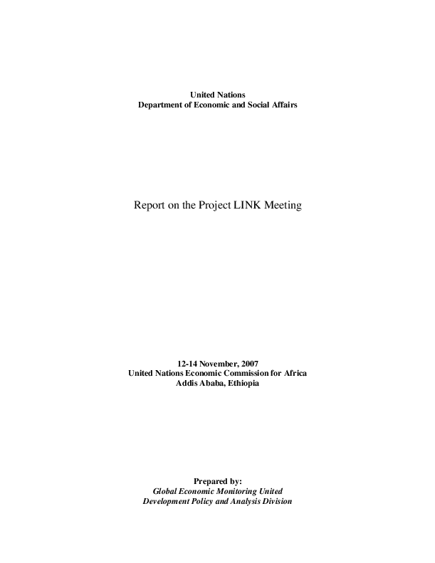Project LINK Meeting Document 2007