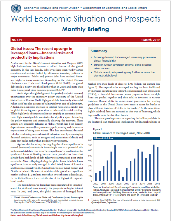 World Economic Situation And Prospects: March 2019 Briefing, No. 124