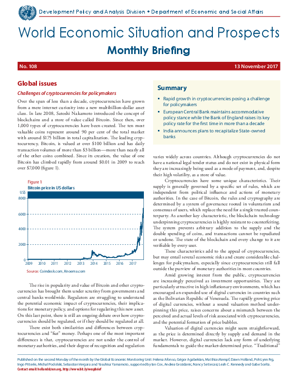 World Economic Situation And Prospects: November 2017 Briefing, No. 108