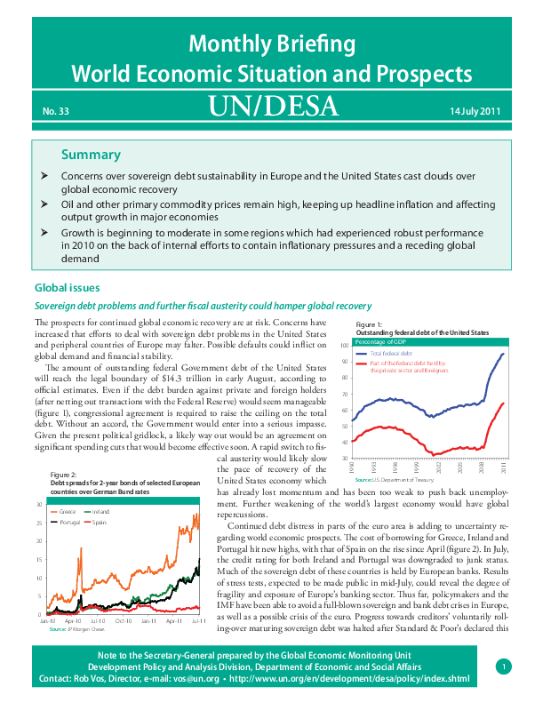 Monthly Briefing on the World Economic Situation and Prospects, No. 33