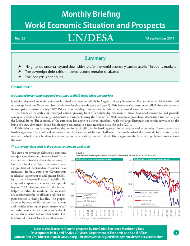 Monthly Briefing on the World Economic Situation and Prospects, No. 35