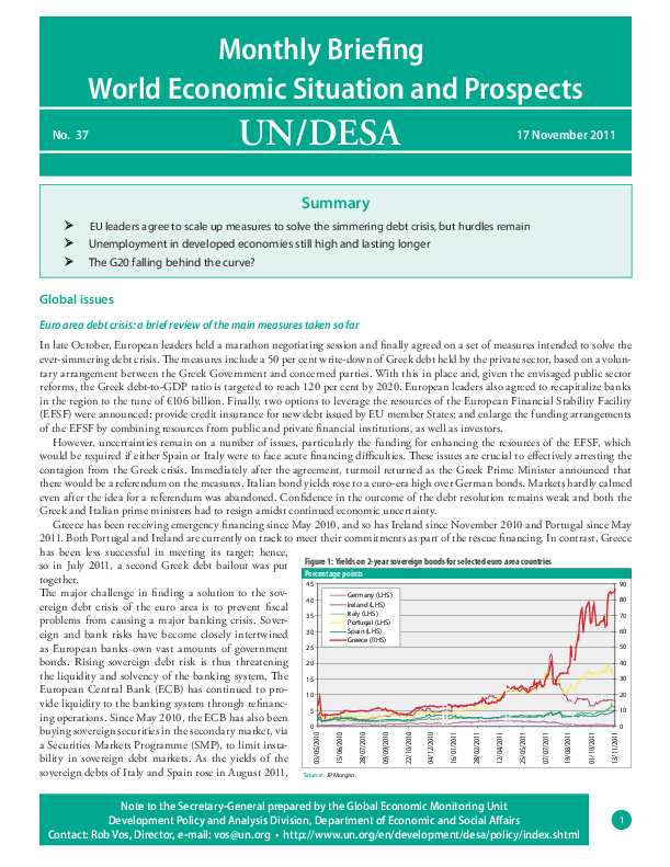 Monthly Briefing on the World Economic Situation and Prospects, No. 37