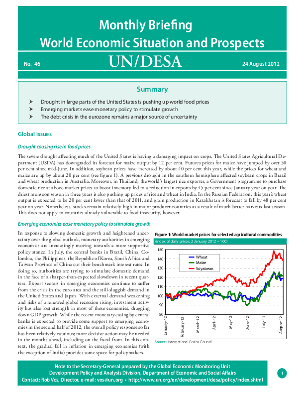 Monthly Briefing on the World Economic Situation and Prospects, No. 46