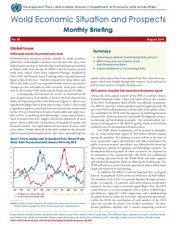 Monthly Briefing on the World Economic Situation and Prospects, No. 69