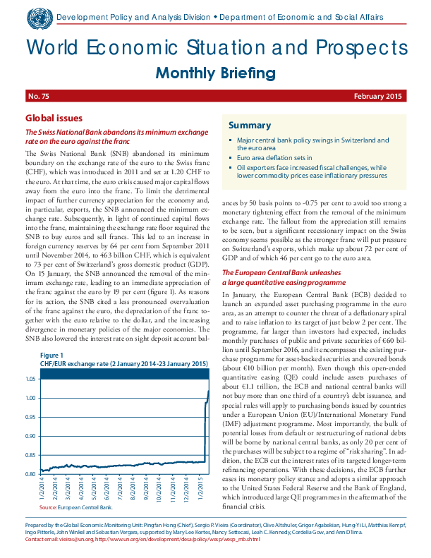 World Economic Situation and Prospects: Monthly Briefing, No. 75