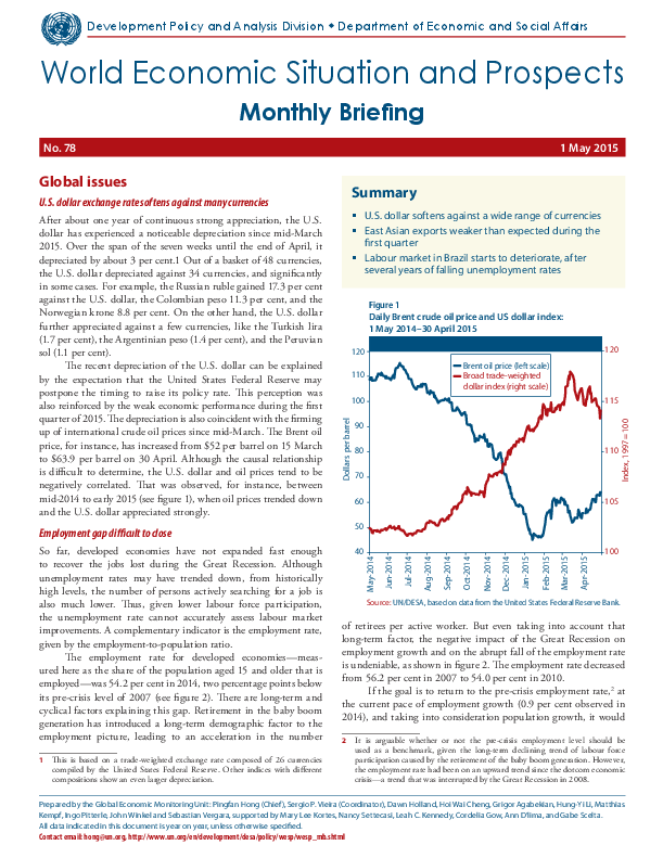 World Economic Situation and Prospects Monthly Briefing No. 78