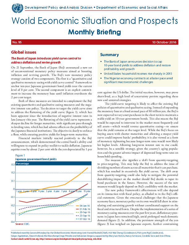 World Economic Situation And Prospects: October 2016 Briefing, No. 95