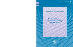 The United Nations Development Strategy Beyond 2015