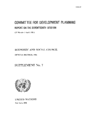 1981 CDP report, ECOSOC and GA resolutions 1981 CDP report, ECOSOC and GA resolutions