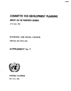 1984 CDP report, ECOSOC and GA resolutions 1984 CDP report, ECOSOC and GA resolutions