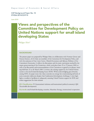 Views and perspectives on UN support for SIDS