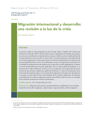 International migration and development: a review in light of the crisis (S)