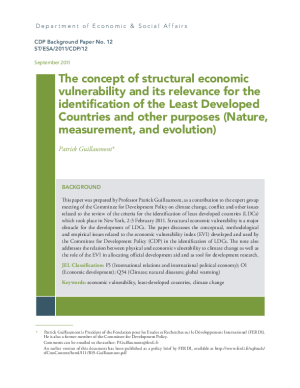The concept of structural economic vulnerability?and its relevance for the identification of the least developed countries and other purposes: nature, measurement and evolution