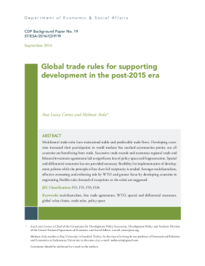 Global trade rules for supporting development in the post-2015 era