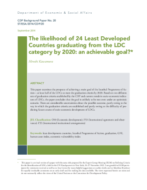 The likelihood of 24 least developed countries graduating from the LDC category by 2020: an achievable goal?