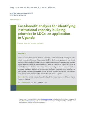 Cost-benefit analysis for identifying institutional capacity building priorities in LDCs: an application to Uganda