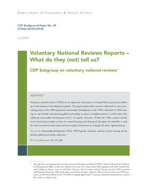 Voluntary National Reviews Reports - What do they (not) tell us?