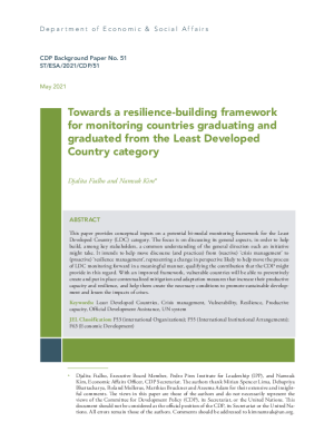 Towards a resilience-building framework for monitoring countries graduating and graduated from the Least Developed Country category