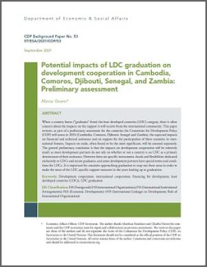 Potential impacts of LDC graduation on development cooperation in Cambodia, Comoros, Djibouti, Senegal, and Zambia: Preliminary assessment