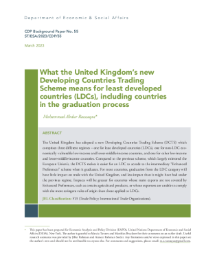 What the United Kingdom?s new Developing Countries Trading Scheme means for least developed countries (LDCs), including countries in the graduation process