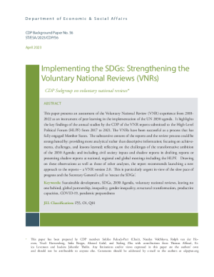 Implementing the SDGs: Strengthening the Voluntary National Reviews (VNRs)