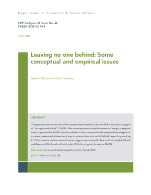 Leaving no one behind: Some conceptual and empirical issues
