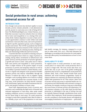 UN/DESA Policy Brief #107: Social protection in rural areas: achieving universal access for all