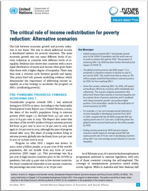 UN/DESA Policy Brief #119: The critical role of income redistribution for poverty reduction: Alternative scenarios