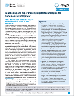 UN DESA Policy Brief No. 123: Sandboxing and experimenting digital technologies for sustainable development