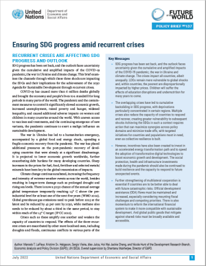 UN DESA Policy Brief No. 137: Ensuring SDG progress amid recurrent crises