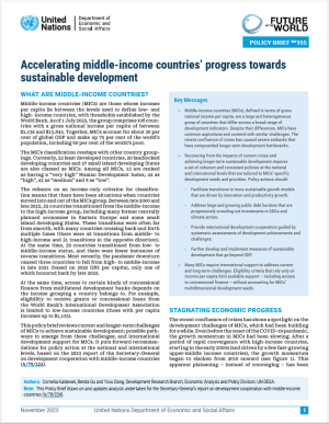 UN DESA Policy Brief No. 155: Accelerating middle-income countries? progress towards sustainable development