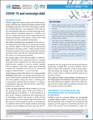 UN/DESA Policy Brief #72: COVID-19 and sovereign debt