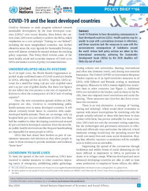UN/DESA Policy Brief #66: COVID-19 and the least developed countries