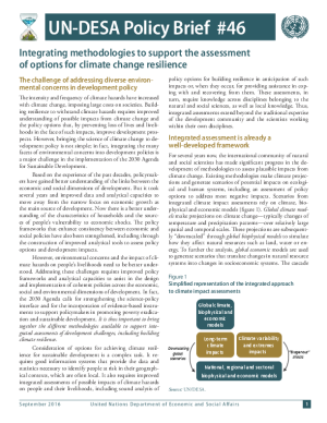 UN/DESA Policy Brief #46: Integrating methodologies to support the assessment of options for climate change resilience