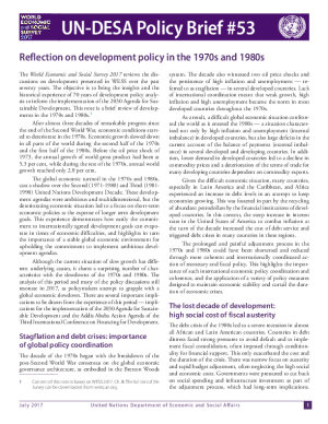 UN/DESA Policy Brief #53: Reflection on development policy in the 1970s and 1980s