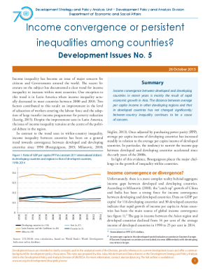 Development Issues No. 5: Income convergence or persistent inequalities among countries? Development Issues No. 5: Income convergence or persistent inequalities among countries?