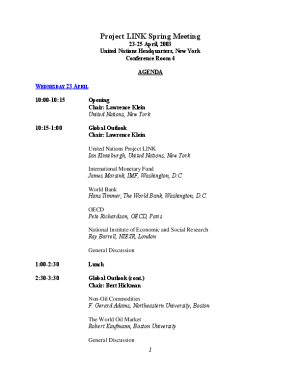 Project LINK Meeting Document 2003