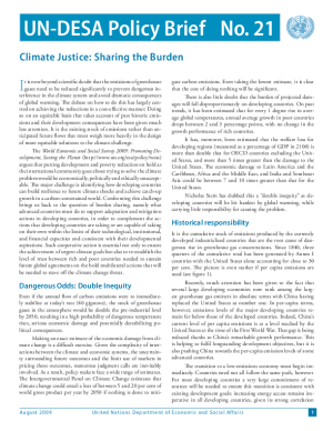 UN/DESA Policy Brief, No. 21