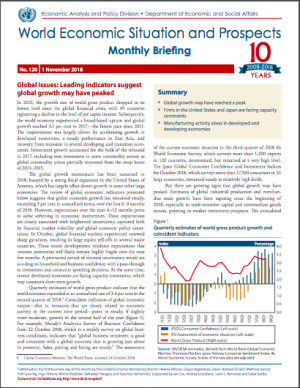 World Economic Situation And Prospects: November 2018 Briefing, No. 120