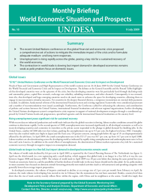 Monthly Briefing on the World Economic Situation and Prospects, No. 10