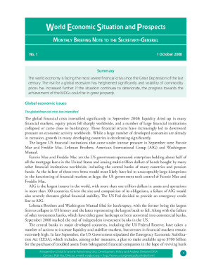 Monthly Briefing on the World Economic Situation and Prospects, No. 1