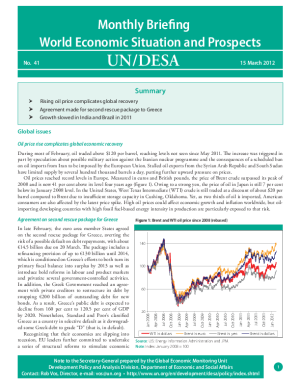 Monthly Briefing on the World Economic Situation and Prospects, No. 41