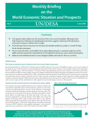 Monthly Briefing on the World Economic Situation and Prospects, No. 9