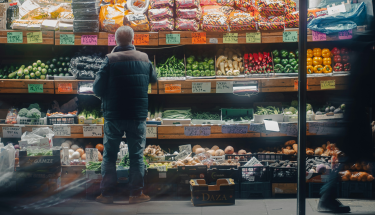 Man shopping for vegetables